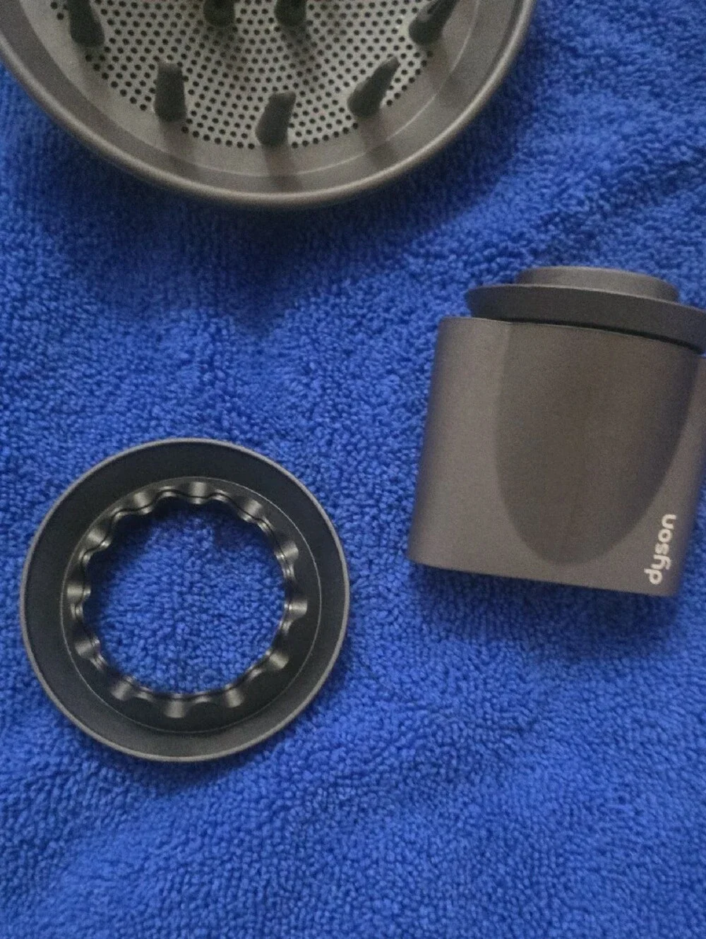 Dyson Black Hair Dryer Attachments Set — Diffuser & Styling Nozzles